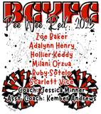 BCYFC 2025 Roster Shirts - Cheer Pee Wee Red