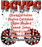 BCYFC 2025 Roster Shirts - Cheer Pee Wee White